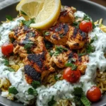Delicious Dump And Bake Chicken Tzatziki Rice