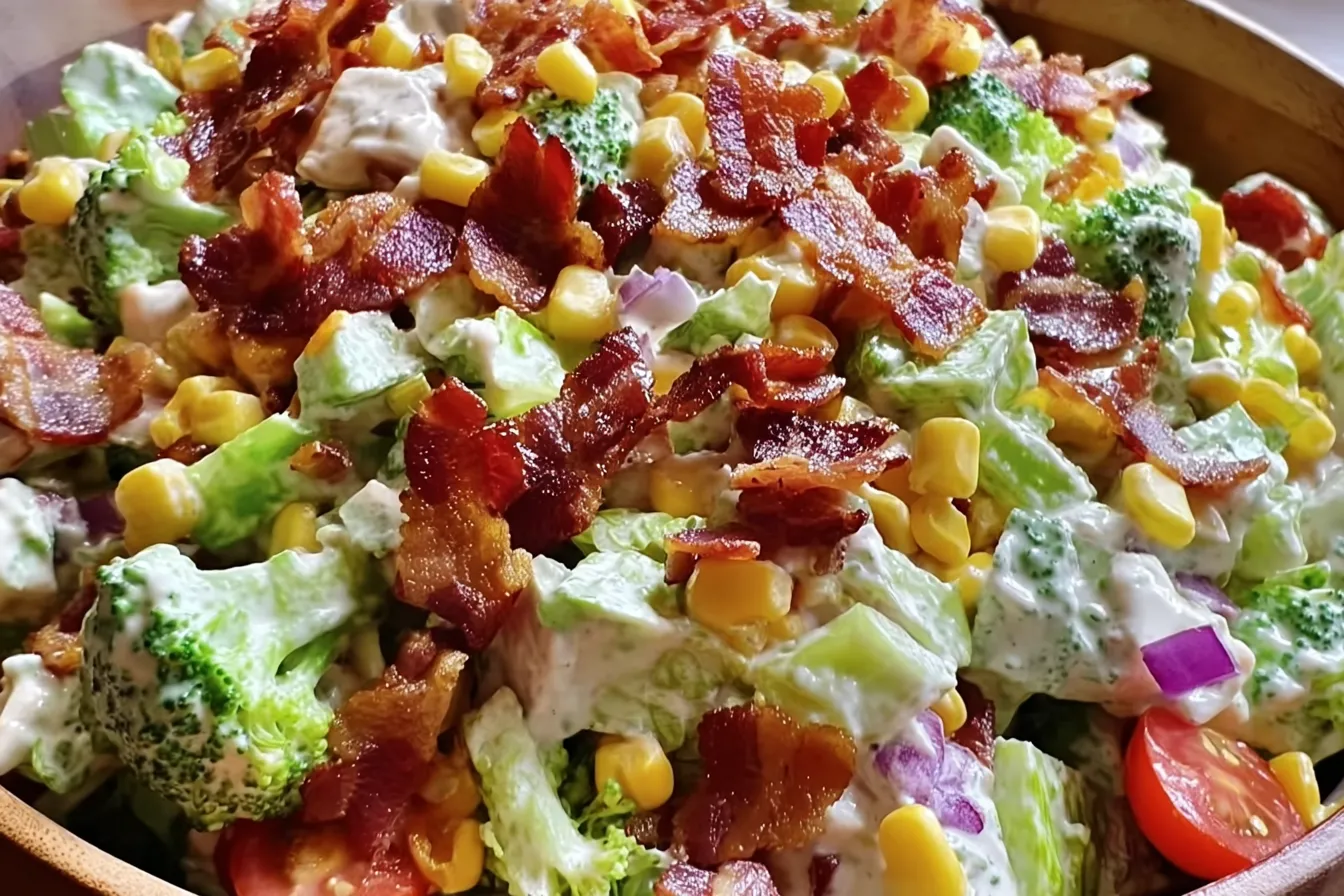Easy Bacon Ranch Chopped Salad: A Flavorful Delight 3 Easy Bacon Ranch Chopped Salad in a Bowl