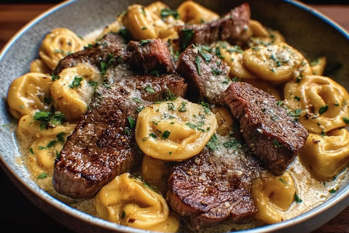 Easy Garlic Steak Tortellini Recipe – Dinner You'll Love! 3 Easy Garlic Steak Tortellini Close-Up