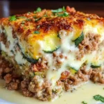 Easy Healthy Ground Turkey Zucchini Casserole in a Baking Dish