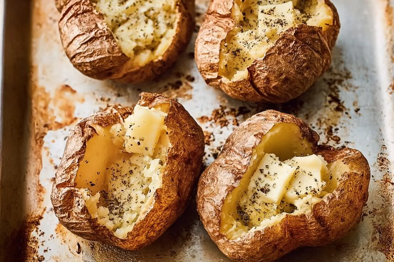 English Jacket Potatoes: A Delightful Comfort Food Recipe 3 Delicious English Jacket Potatoes Ready to Serve
