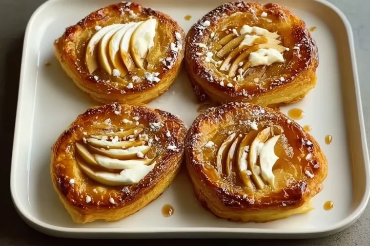 Delicious Espresso Apple Cream Cheese Danish Slice