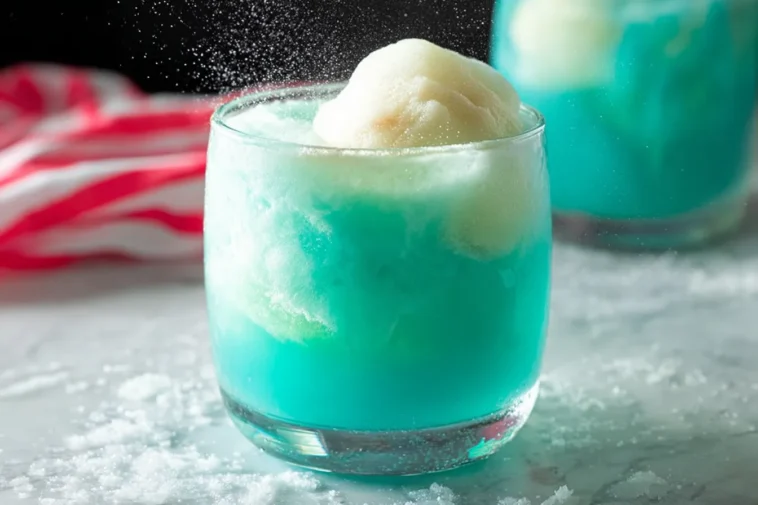 Frozen Snowball Punch in a Frosty Glass
