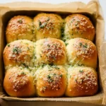 Delicious Garlic Parmesan Pull-Apart Rolls Baking in Oven