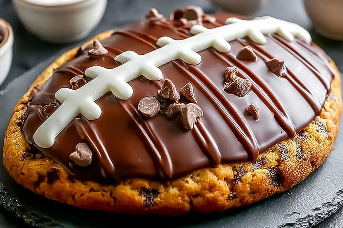 Giant Football Cookie Cake