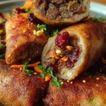 Ginger-Carrot Beef Rolls with Cranberries & Walnuts Plated