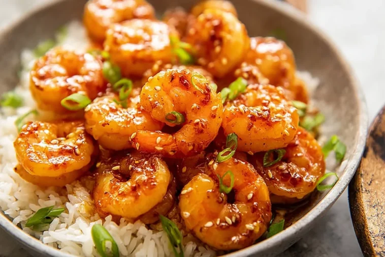 High-Protein Honey Garlic Shrimp Ready to Serve