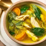 High-Protein Lemon & Turmeric Chicken Soup Bowl