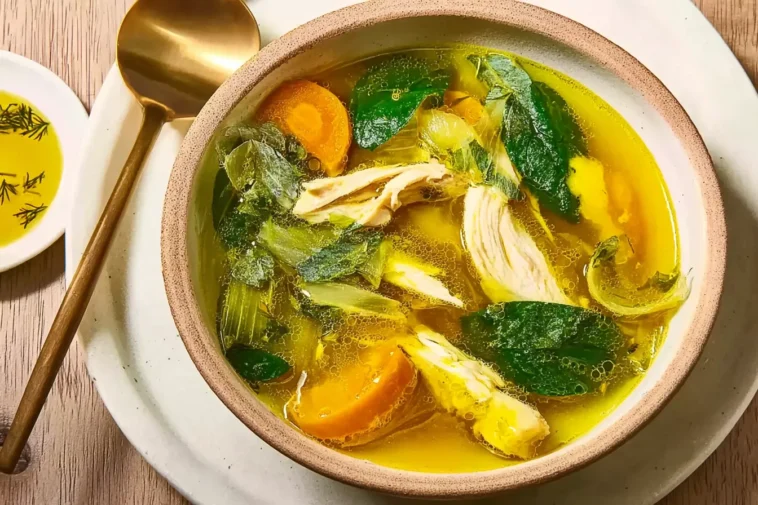 High-Protein Lemon & Turmeric Chicken Soup Bowl