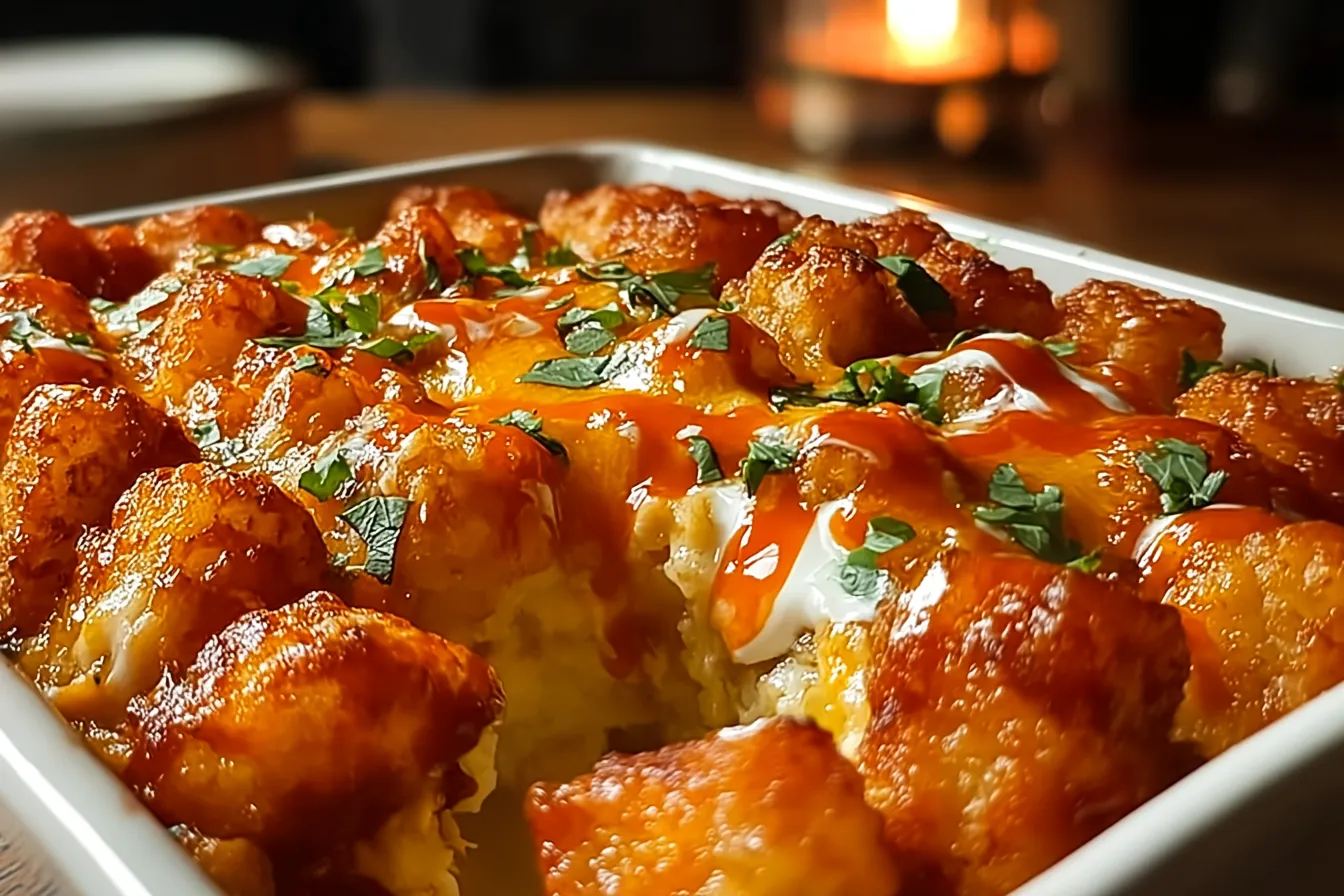 Irresistible Buffalo Chicken Tater Tot Bake: Comfort in Every Bite 4 Irresistible Buffalo Chicken Tater Tot Bake: Cheesy Comfort Delight