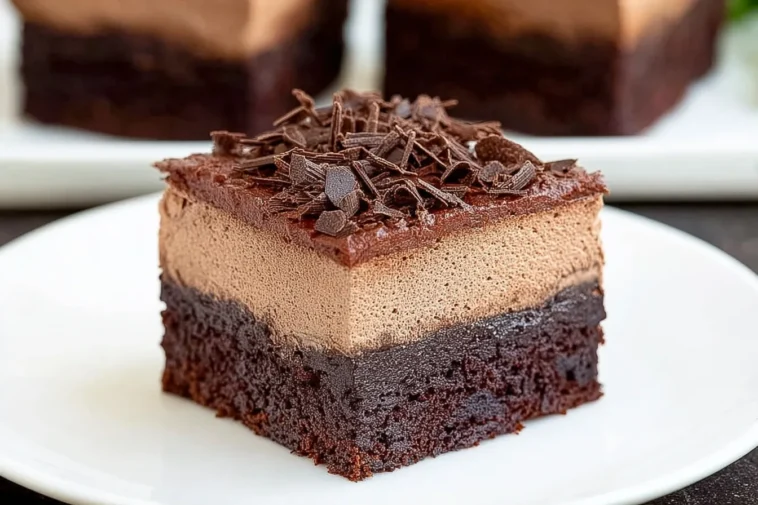 Delicious Layered Chocolate Mousse Brownies for Valentine’s Day