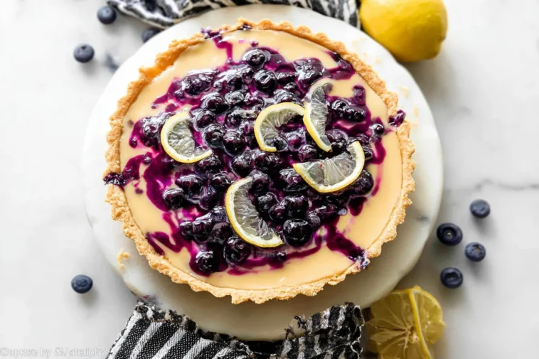 Lemon Blueberry Tart Freshly Baked