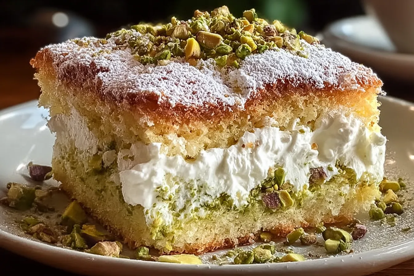 Lemon Pistachio Ricotta Cloud Cake