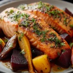 Maple-Glazed Salmon with Roasted Root Vegetables