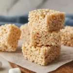 Delicious Marshmallow Rice Krispie Treats on a Plate