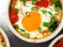 Mediterranean Baked Feta Eggs in a Baking Dish