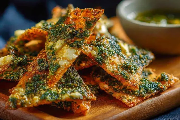 Mediterranean Spinach and Feta Crisps Freshly Baked