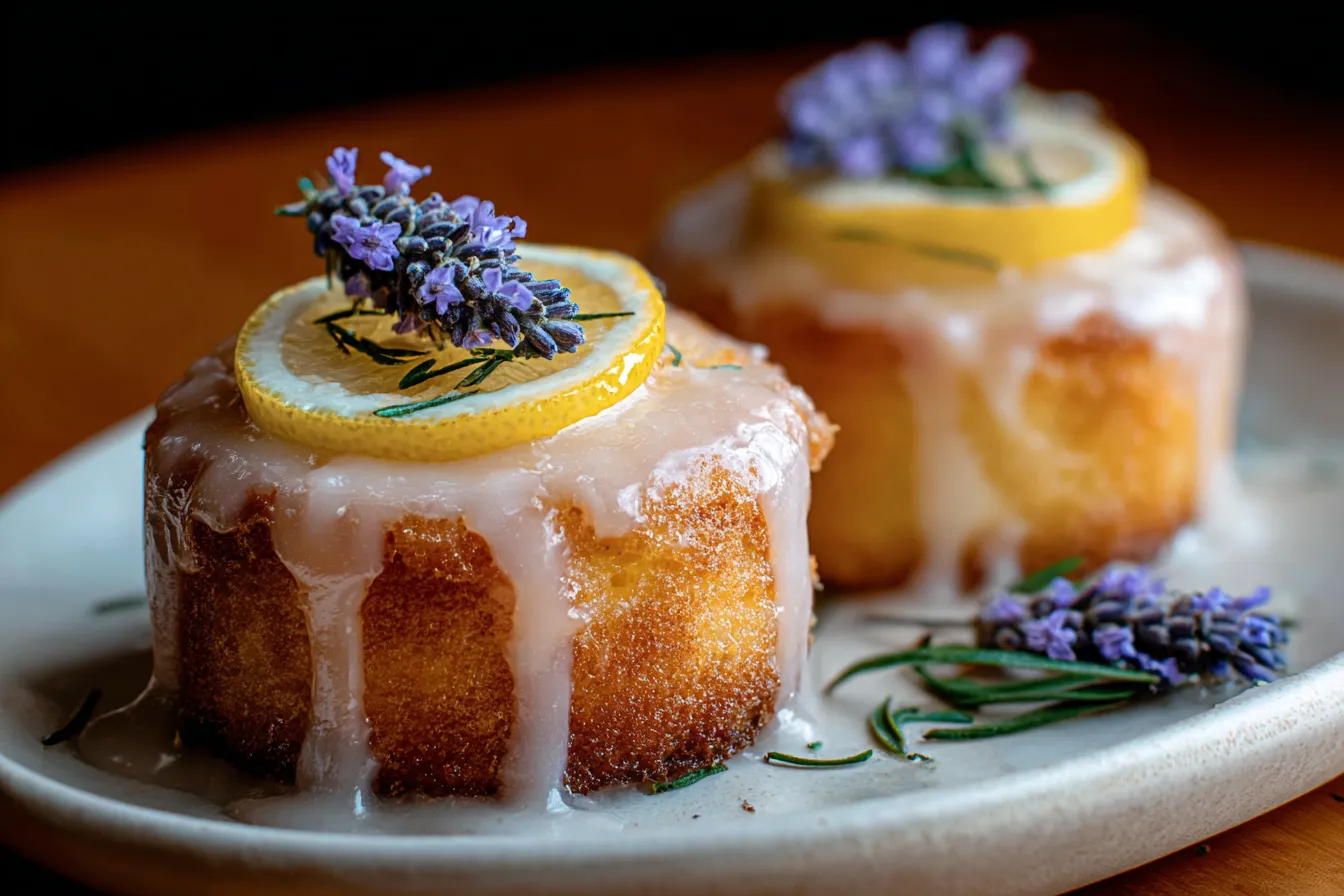Mini Lemon Cakes With Lavender Glaze - A Sweet Delight 3 Mini Lemon Cakes with Lavender Glaze - Delicious and Light