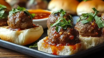 Mini Meatball Sliders Ready to Serve