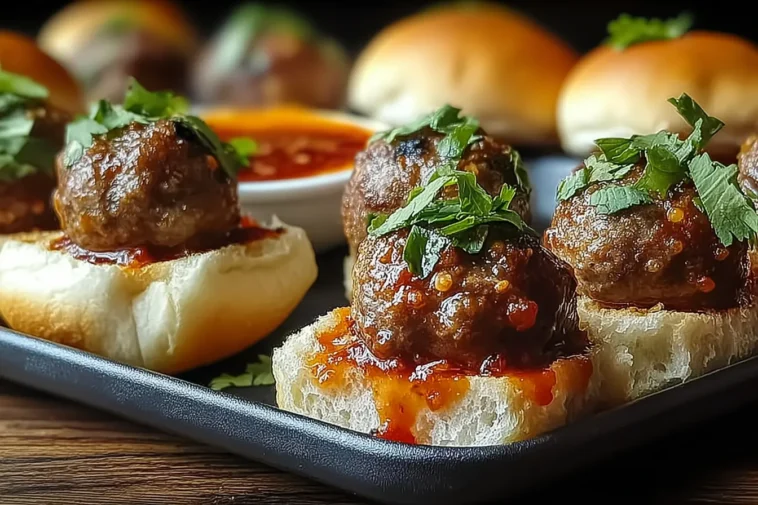 Mini Meatball Sliders Ready to Serve