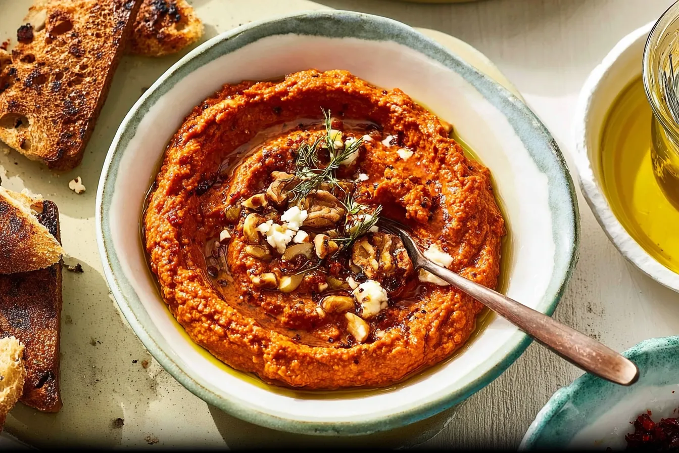 Muhammara Dip: A Flavorful Delight You Can't Miss 3 Delicious Muhammara Dip with Fresh Veggies
