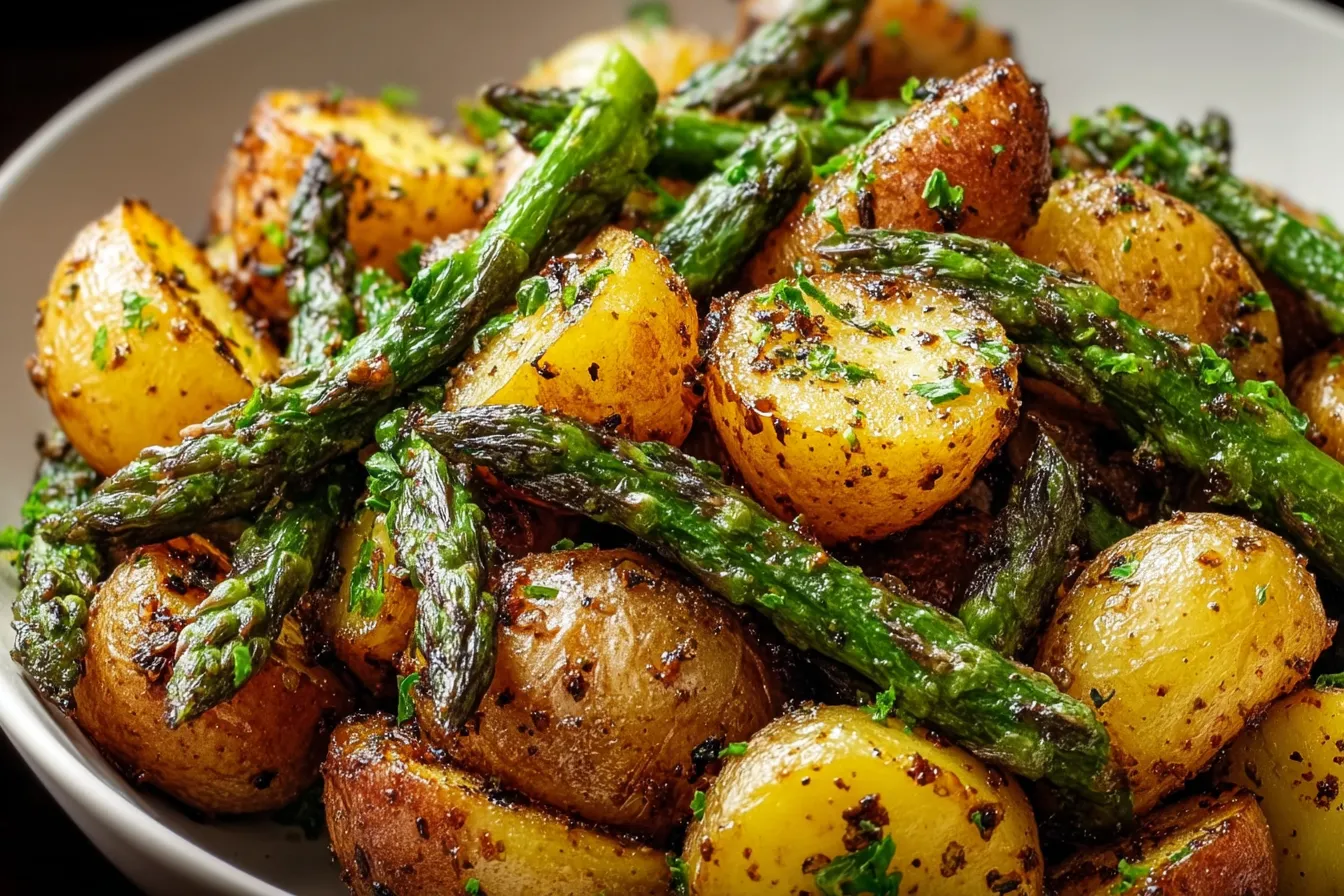 One-Pan Garlic Potatoes & Asparagus for Effortless Flavor