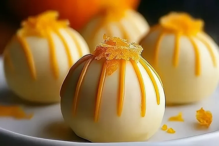 Orange Creamsicle Truffles: A Sweet Treat You’ll Love 3 Orange Creamsicle Truffles on a platter