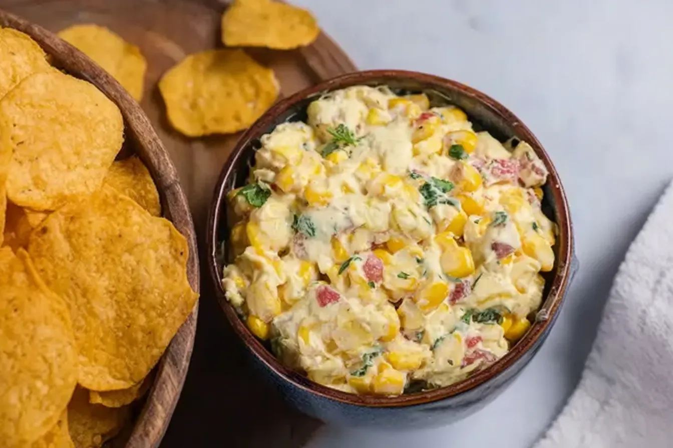 Out-of-this-World Corn Dip: A Game-Changing Party Delight 3 Out-of-this-World Corn Dip Served in a Colorful Bowl