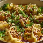 Oven-Baked Dumplings with Peanut Sauce - Tasty Treat