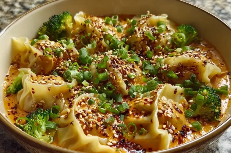 Oven-Baked Dumplings with Peanut Sauce - Tasty Treat