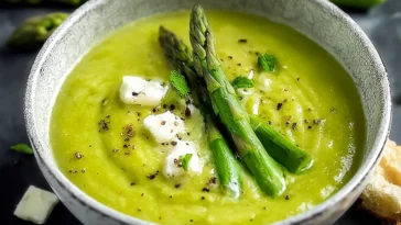 Creamy Perfect Asparagus Soup in a Bowl