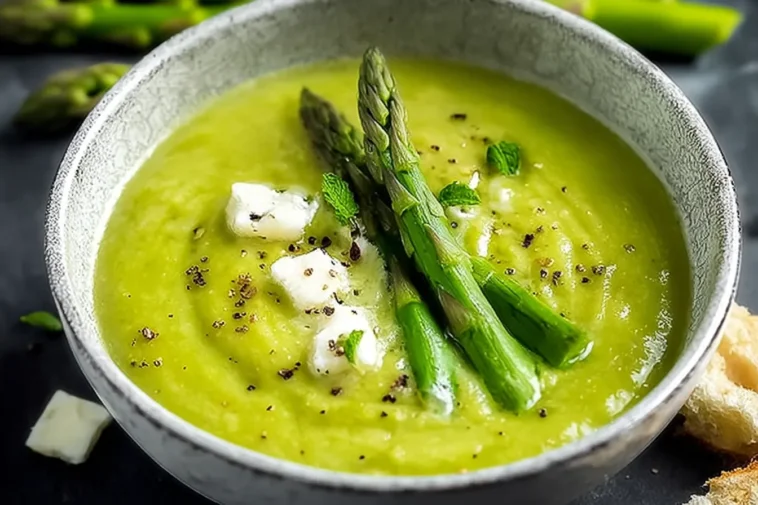 Creamy Perfect Asparagus Soup in a Bowl