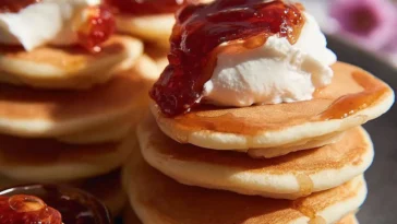 Fluffy Pikelets on a Serving Plate