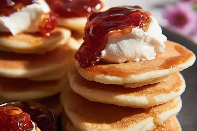 Fluffy Pikelets on a Serving Plate