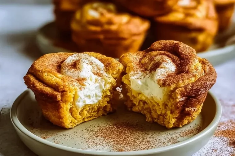 Pumpkin Cheesecake Muffins Fresh Out of the Oven