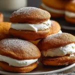 Delicious Pumpkin Cream Whoopie Pies on a Plate