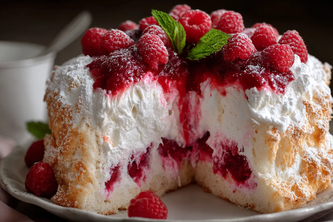 Raspberry Angel Food Cake