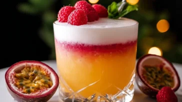 Raspberry Passionfruit Tequila Sour Cocktail