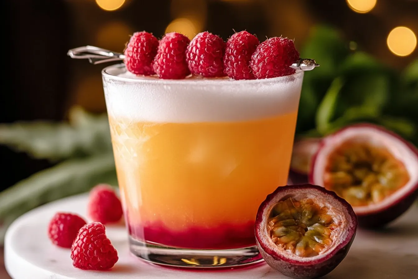 Raspberry Passionfruit Tequila Sour