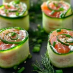 Fresh Salmon Cucumber Rolls Ready to Serve