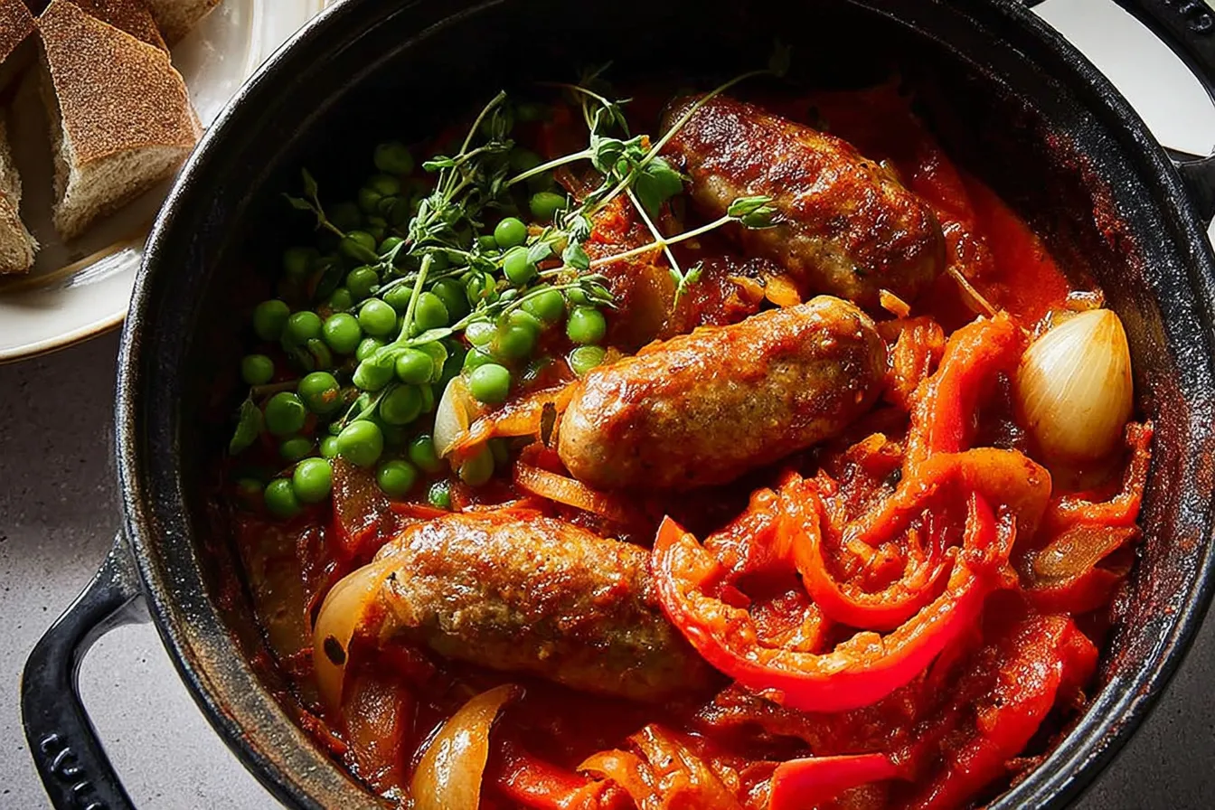 Sausage and Red Pepper Hotpot: A Comforting Delight 3 Sausage and Red Pepper Hotpot Ready for Serving