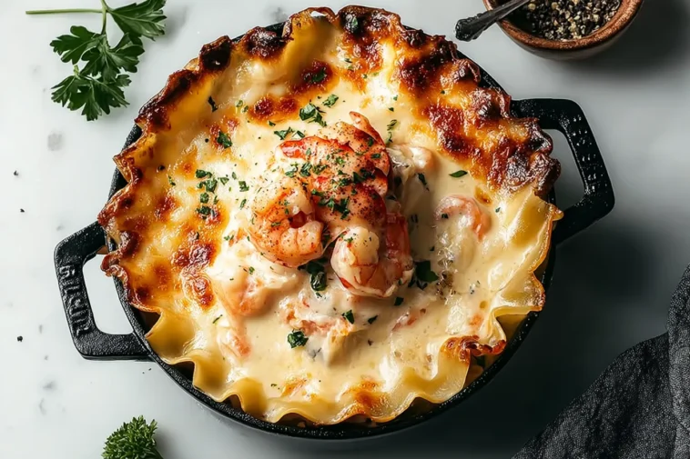 Delicious Seafood Lasagna with Lobster and Shrimp