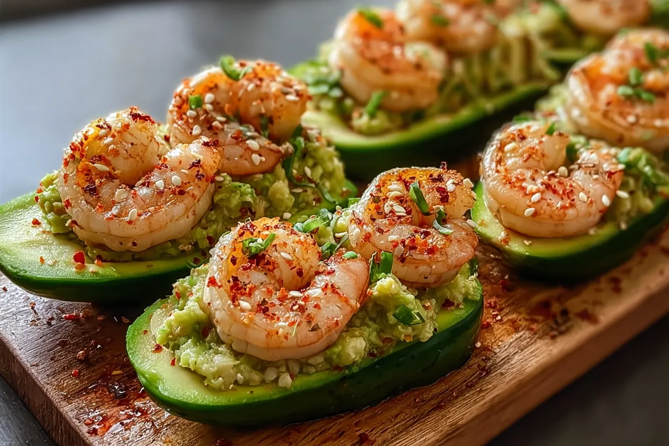 Shrimp Avocado Cucumber Boats