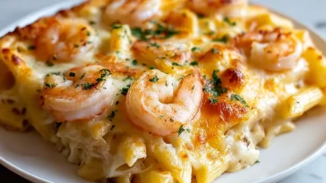 Delicious Shrimp Scampi Pasta Bake – An Organized Chaos