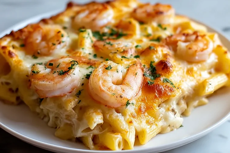 Delicious Shrimp Scampi Pasta Bake – An Organized Chaos