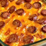 Delicious Smoked Sausage and Cheesy Potato Casserole