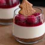 Festive Spekulatius Dessert with Raspberries for Christmas
