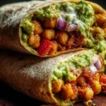 Delicious Spicy Chickpea and Avocado Wrap Ready to Serve
