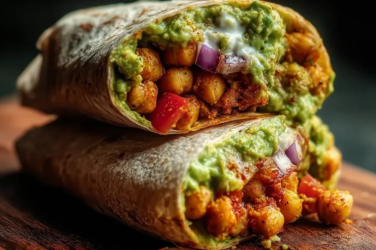 Delicious Spicy Chickpea and Avocado Wrap Ready to Serve