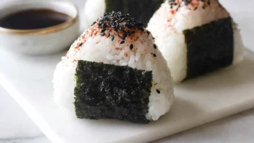 Spicy Tuna Onigiri on a Plate